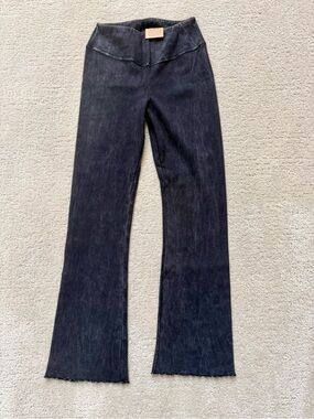 Free People Black High-Rise Wide Leg Jeans